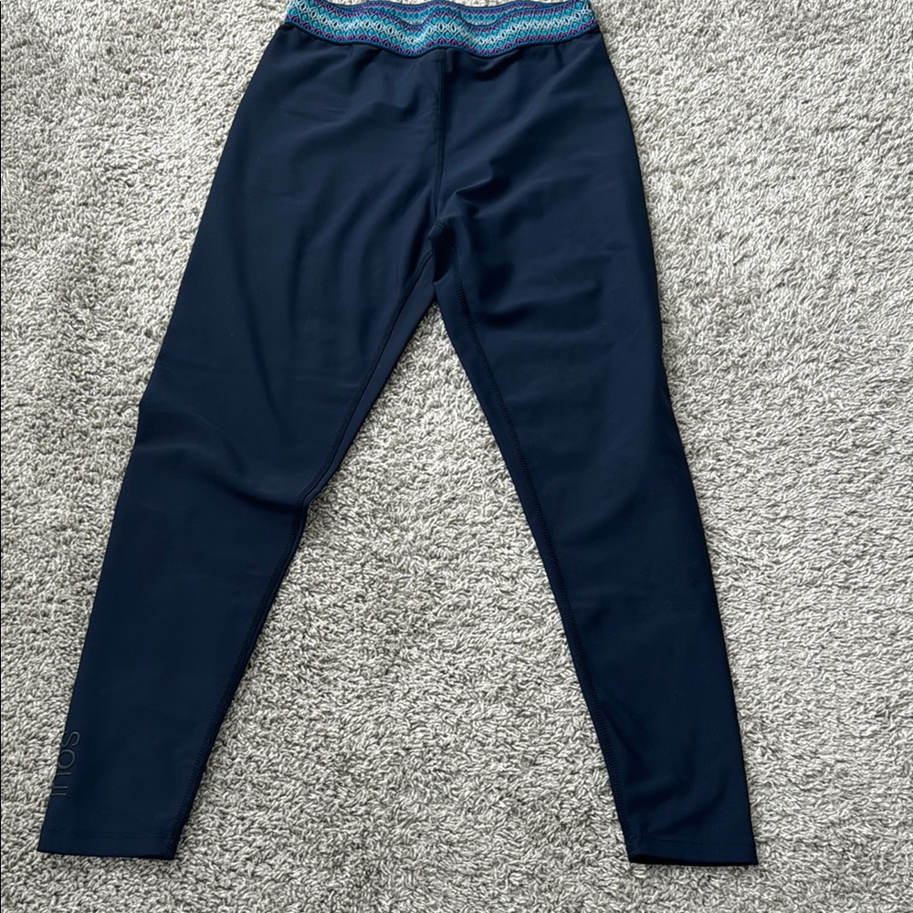 SoulCycle Blue Leggings with Elastic Waistband and Athletic Fit